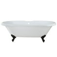 thumbnail image 1 of Halifax 70 Inch Acrylic Double Ended Clawfoot Tub - Rim Faucet Drillings - Imperial Ball & Claw Feet, 1 of 2