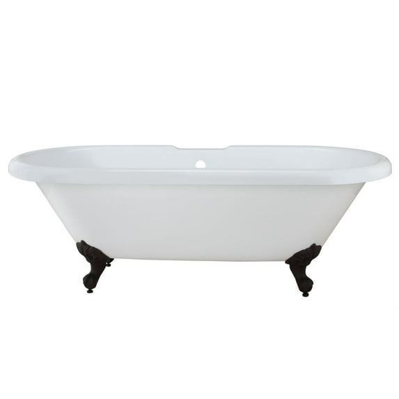 Halifax 70 Inch Acrylic Double Ended Clawfoot Tub - Rim Faucet Drillings - Imperial Ball & Claw Feet