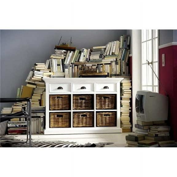 Halifax Buffet with 6 Baskets, White