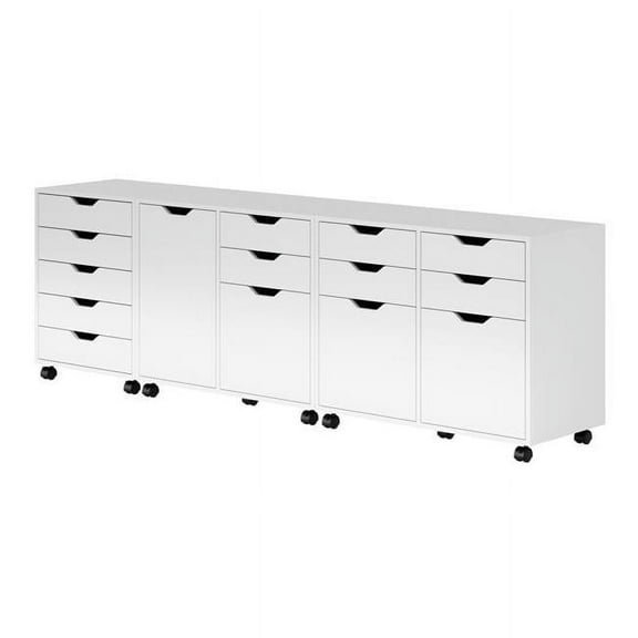 Halifax Cabinet Set with File Drawer, White - 3 Piece