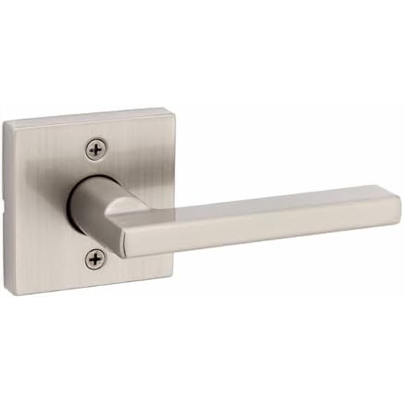 Halifax Dummy Door Handle, Single Sided Lever for Closets, French Double Doors, and Pantry, Satin Nickel Non-Turning Reversible Interior Push/Pull Lever, with Microban Protection