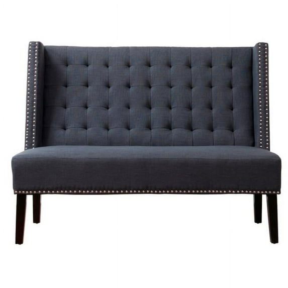 Halifax Grey Linen Banquette Bench