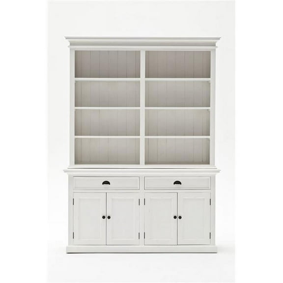 Halifax Hutch Bookcase Unit, White - 19.69 x 62.99 x 86.61 in.