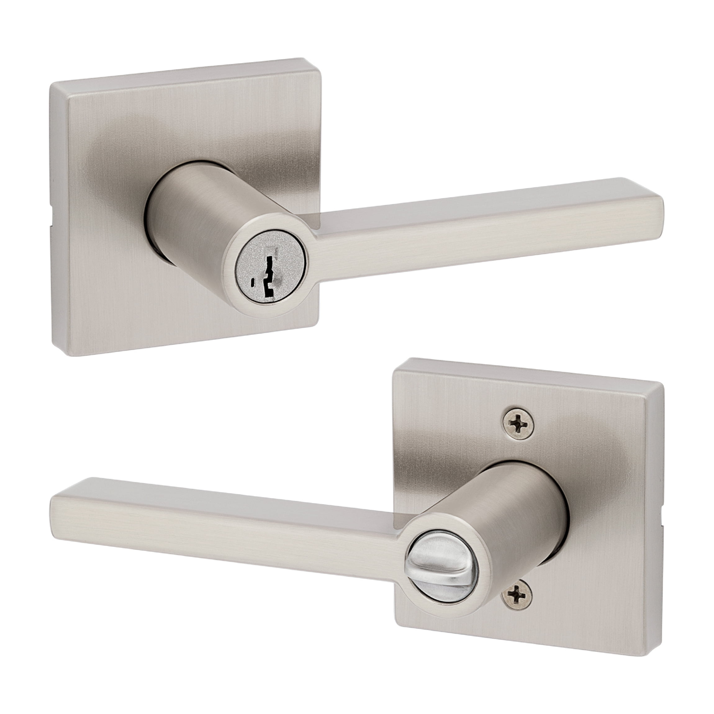 KEYABINGO 1・2 Kwikset Halifax Square Keyed Entry Lever Doorknob with Smartkey