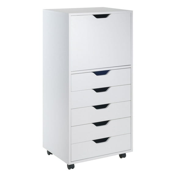 Halifax Tall Storage Cabinet; 5-Drawer; White