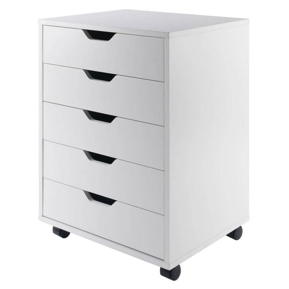 10519 Halifax 5-Drawer Composite Wood Cabinet White