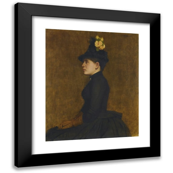 Halil Pasha 20x24 Black Modern Framed Museum Art Print Titled - Lady in Gloves