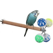 Halinfer Bird Stand Perch Toy with Rotating Balls, Small Bird Toy for Parakeet, Parrots, Cockatiels, Budgies, Budgerigars, Parrotlets, Lovebirds, Ringnecks, Conures
