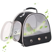 Halinfer Small Bird Cage, Portable Small Bird Parrot Parakeet Carrier with Standing Perch, Side Access Window Collapsible Black