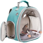 Halinfer Bird Travel Carrier Backpack with Stainless Steel Tray and Perch, Green