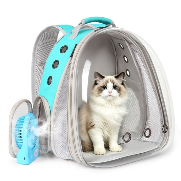 Halinfer Expandable Bubble Carry Bag Backpack Cat Carrier with Fan, Green