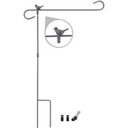 Halinfer Garden Flag Pole Holder Stand with Bird for Small Garden 12.5 x 18, Yard Decoration Flag Stand