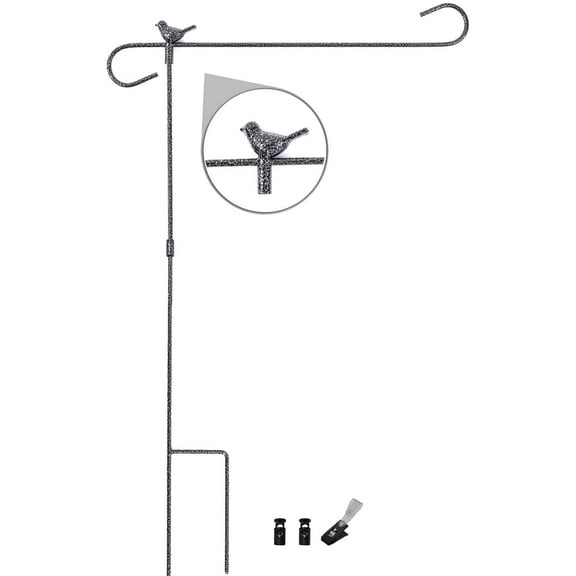 Halinfer Garden Flag Pole Holder Stand with Bird for Small Garden 12.5 x 18, Yard Decoration Flag Stand