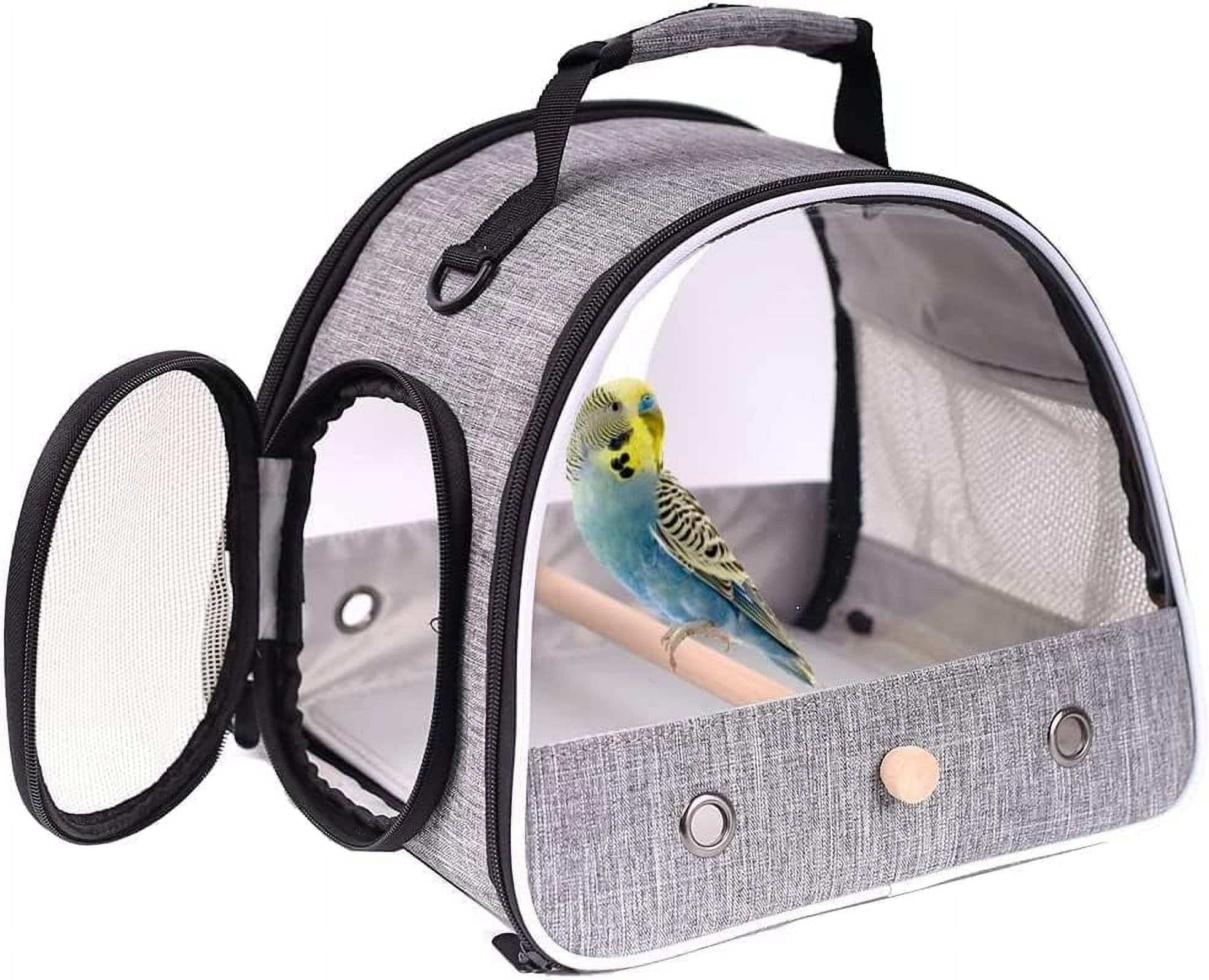 Halinfer Small Bird Carrier Clear Bird Travel Carrier for Parakeet Parrot Cockatiel and Other Small Birds Guinea Pig Bearded Dragon Grey Walmart
