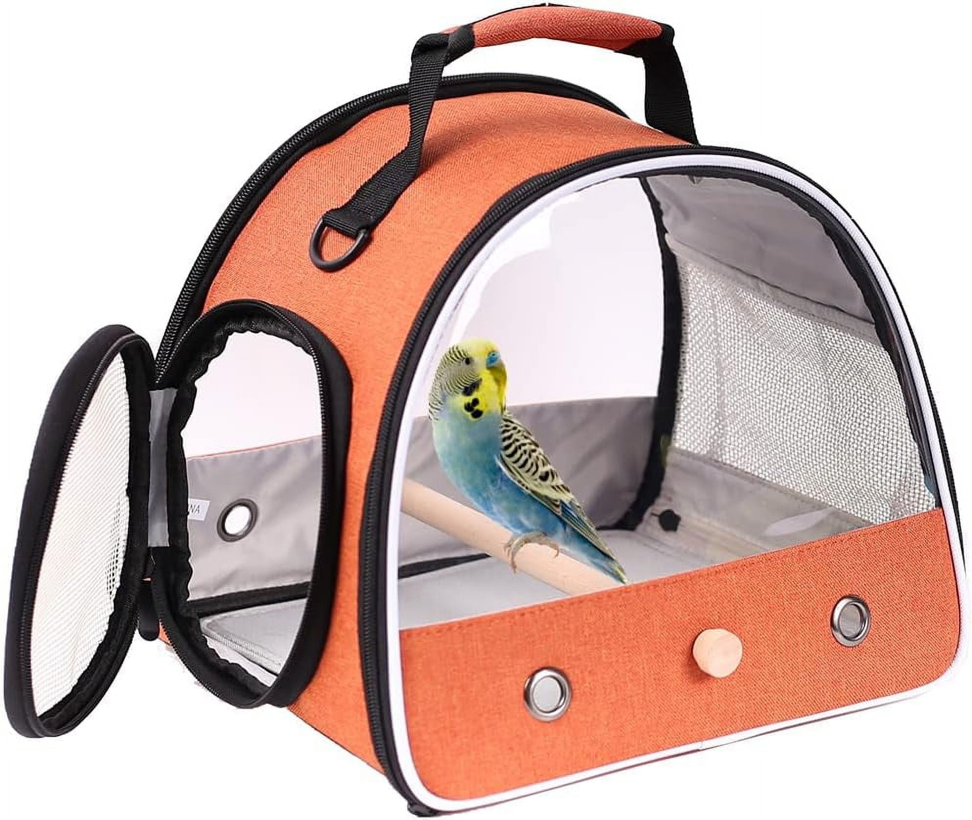Halinfer Small Bird Carrier, Clear Bird Travel Carrier for Parakeet