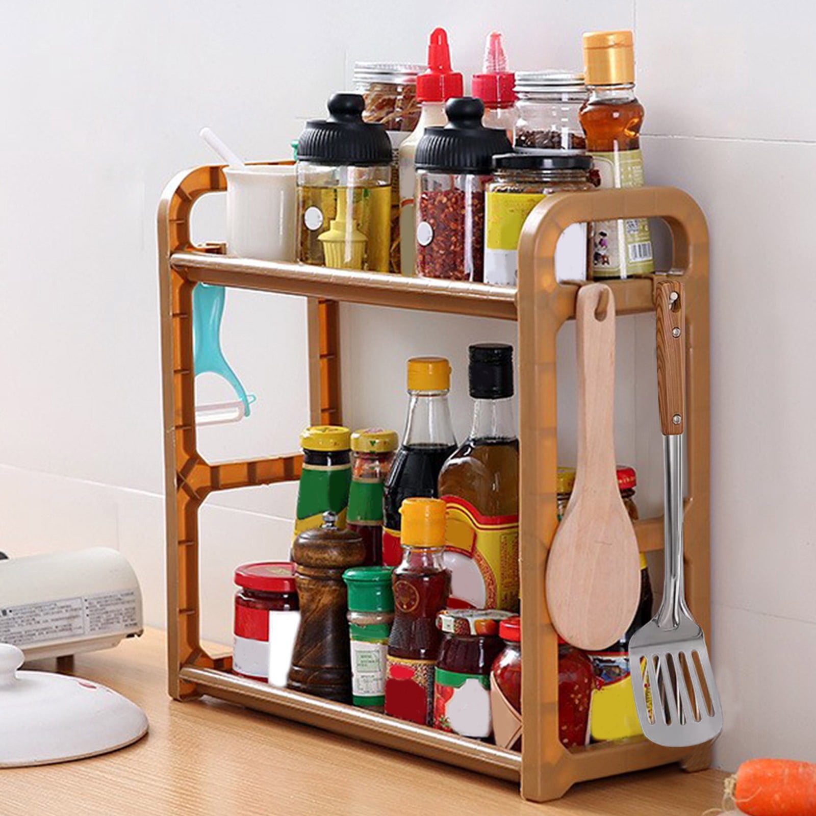 Taicans 2 Tier Spice Rack Organizer for Countertop,Suitable for Coffee ...