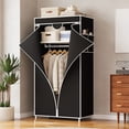 thumbnail image 1 of Haliyee Portable Closet Wardrobe Closet for Hanging Clothes with 1 Storage Shelves,1 Hanging Rod and 4 Pockets,Canvas Wardrobe,Free Standing Closet Clothes Organizer for Bedroom,Sturdy & Easy Assemble, 1 of 6