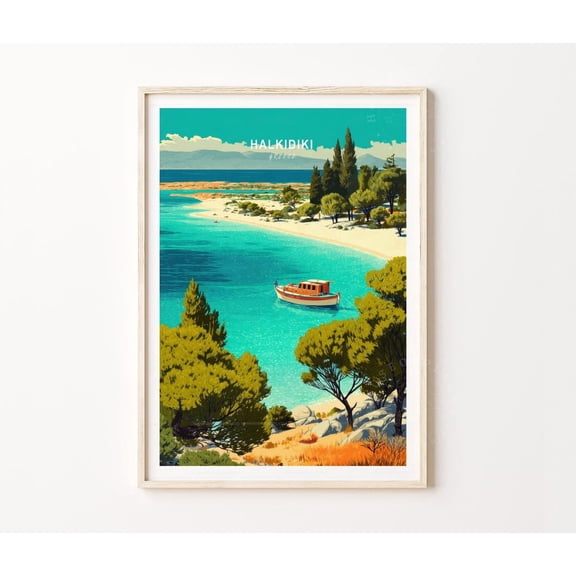 Halkidiki Greece Minimalist Travel Wall Art Home Decor