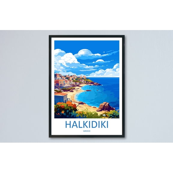 Halkidiki Travel Print Wall Art Halkidiki Wall Hanging Home Decoration Halkidiki Gift Art Lovers Wall Art Print Greece, Poster Only