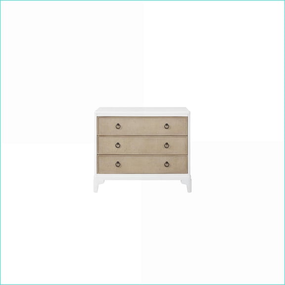 Hall Chests, Farmhouse 3-Drawer with Cane Fronts | White | Solid Wood+MDF