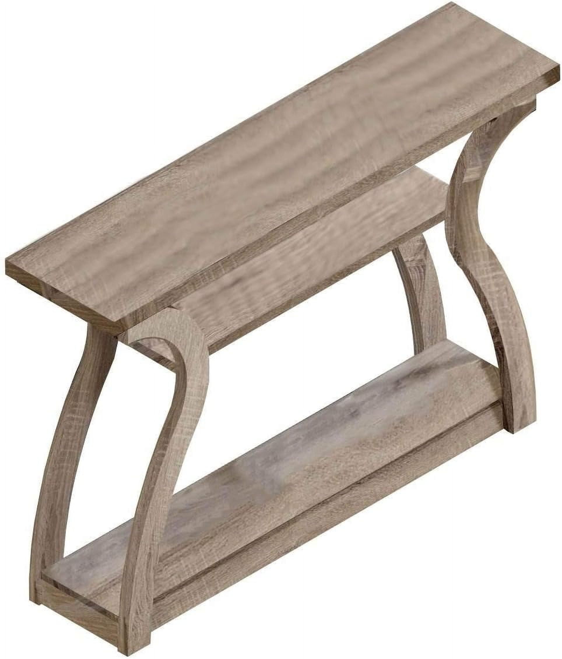 Contemporary Dark Taupe Wood 47" Rectangular Console Table with Storage