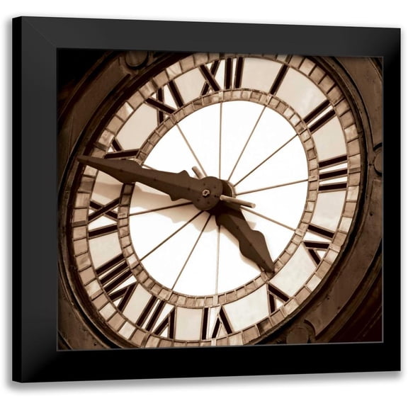 Hall, Doug 12x12 Black Modern Framed Museum Art Print Titled - Clock II