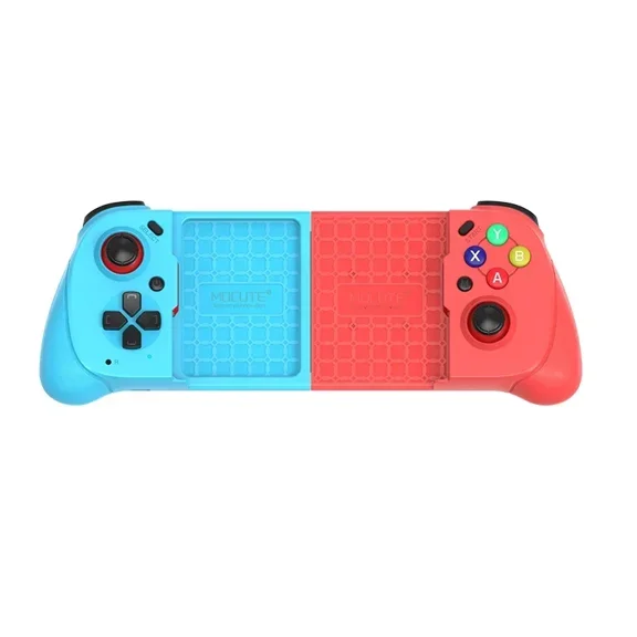Hall Effect Stretchable Bluetooth Gamepad with Hall Linear Triggers Telescopic Wireless Controller for Android iOS Phones & PC,Blue-red