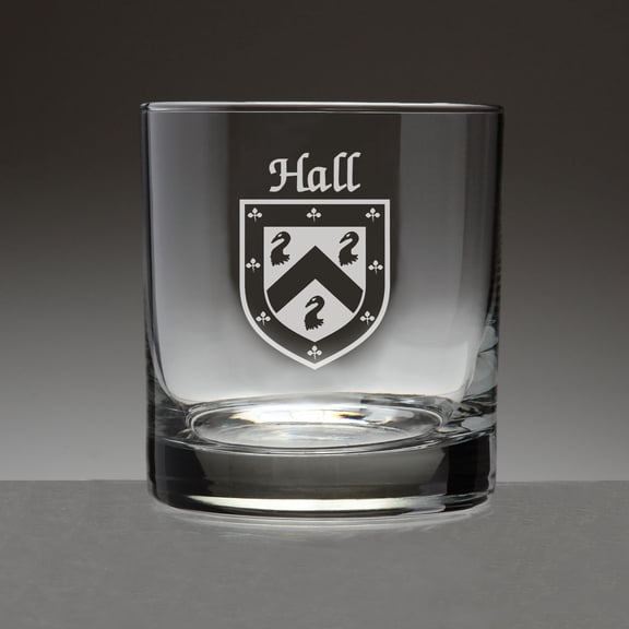 Hall Irish Coat of Arms Tumbler Glasses - Set of 4 (Sand Etched)