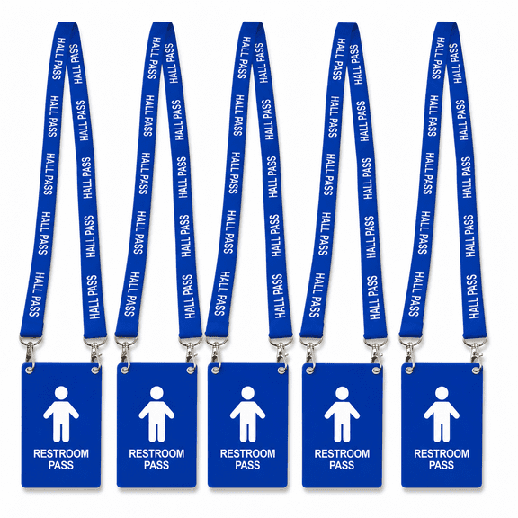 Hall Passes with Lanyards PVC Classroom Set