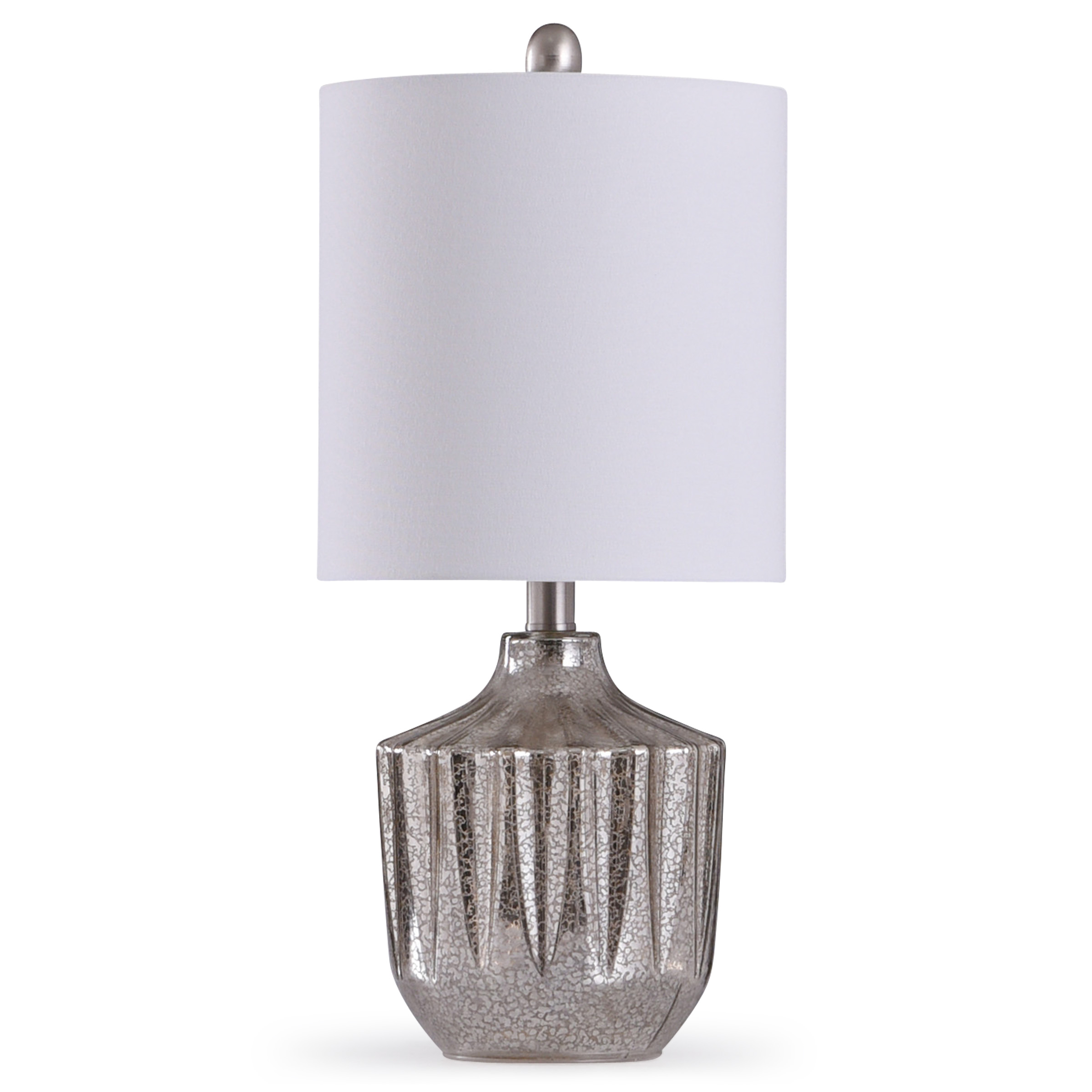 Hall Ribbed Glass Table Lamp with Cylinder Shade Smoked Gray Finish