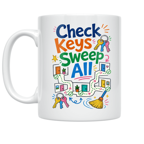 Hall Sweep Doodle Map - Office Enthusiast - 11 oz Ceramic Coffee Mug