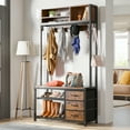 thumbnail image 1 of Hall Tree, Coat Rack Freestanding, Coat Rack with Storage, Entryway Bench with Shoe Storage, Hall Tree with 12 Hooks and 3 Drawers for Hanging Clothes and Storage, 1 of 8