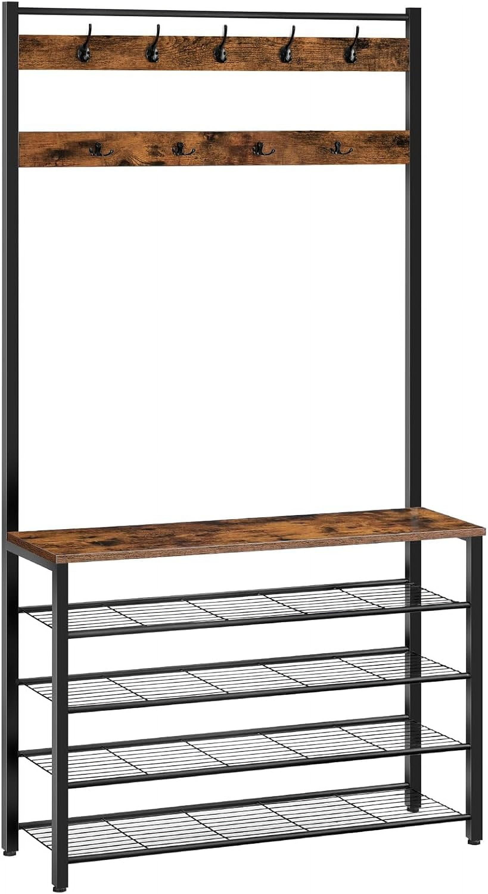 Tree Shoe Rack Hall Tree Coat Rack with Shoe Rack Hall Tree with Bench 5 Tier Shoe ...
