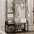 Hall Tree Coat Rack with 3Tier Storage Bench and 1 Drawer 5in1