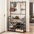 thumbnail image 1 of Hall Tree With 5-Tier Shoe Shelf And 8 Adjustable Metal Hooks Coat Rack,, 1 of 7