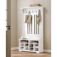 thumbnail image 1 of Hall Tree with Bench and Shoe Storage, Freestanding Coat Rack with 5 Hooks & 10 Adjustable Compartments, for Entryway Mudroom, Cloud White, 1 of 8