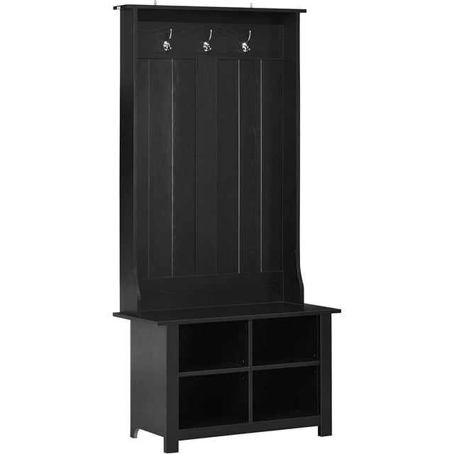 Hall Tree with Shoe Storage Bench, Entryway Bench with Coat Rack