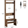 thumbnail image 1 of Hall Tree with  and Shoe Storage, 70.8 Tall Freestanding Coat Rack with 7 Hooks & 2 Shelves for Mudroom Entryway, 1 of 8