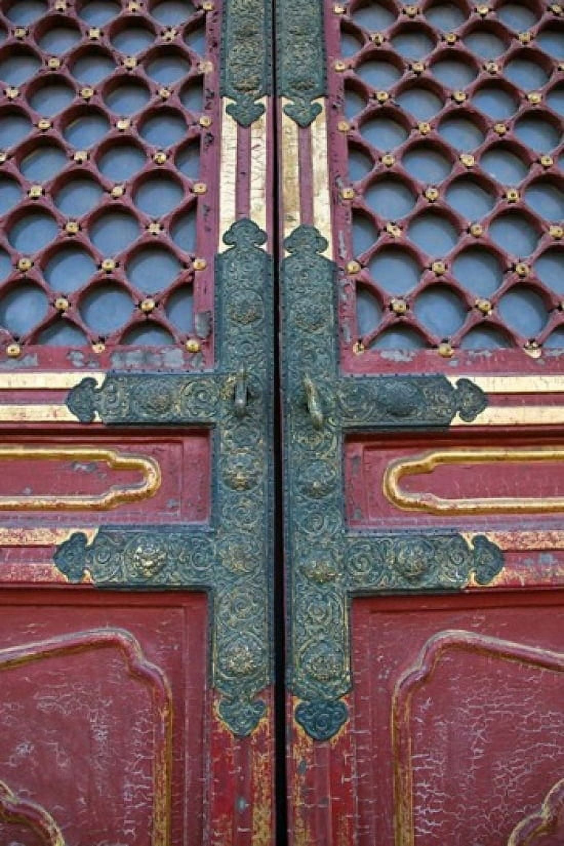 Hall of Supreme Harmony-door detail The Forbidden City Beijing China Canvas Art - Walter Bibikow DanitaDelimont (11 x 17)