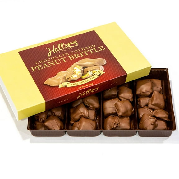 Hall's Milk Chocolate Covered Peanut Brittle, 1 Pound