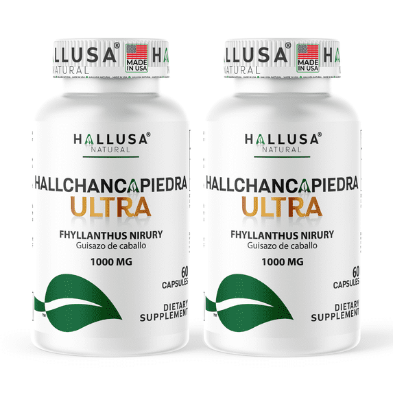 Hallusa Natural Chanca Piedra Ultra 1000mg with Guizaso de Caballo - Kidney & Urinary Tract Support Supplement - Gallbladder & Detox Herbal Blend - 120 Capsules