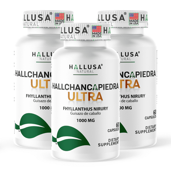 Hallusa Natural Chanca Piedra Ultra 1000mg with Guizaso de Caballo - Kidney & Urinary Tract Support Supplement - Gallbladder & Detox Herbal Blend - 180 Capsules