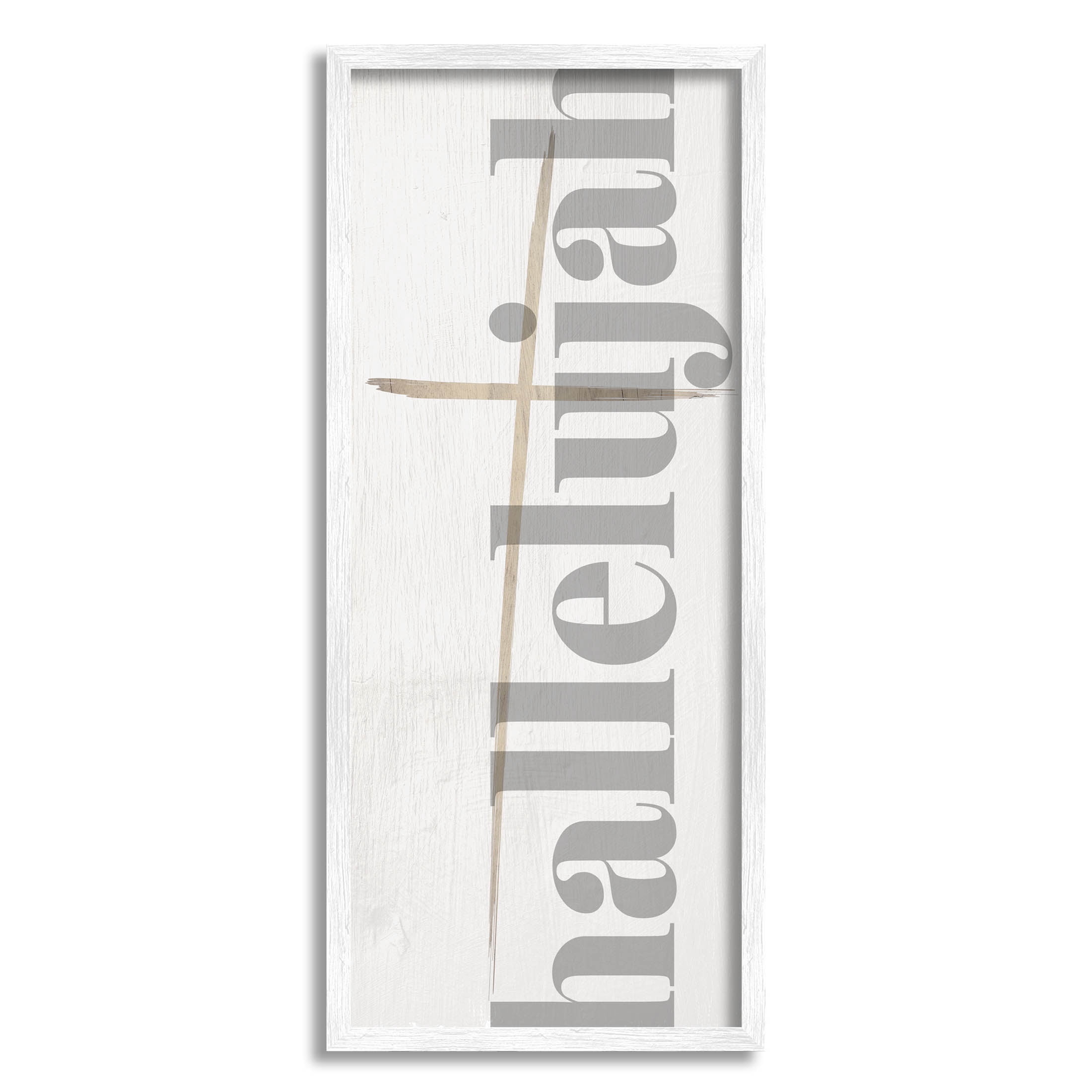 Hallelujah Spiritual Christmas Sign Holiday Graphic Art White Framed Art Print Wall Art