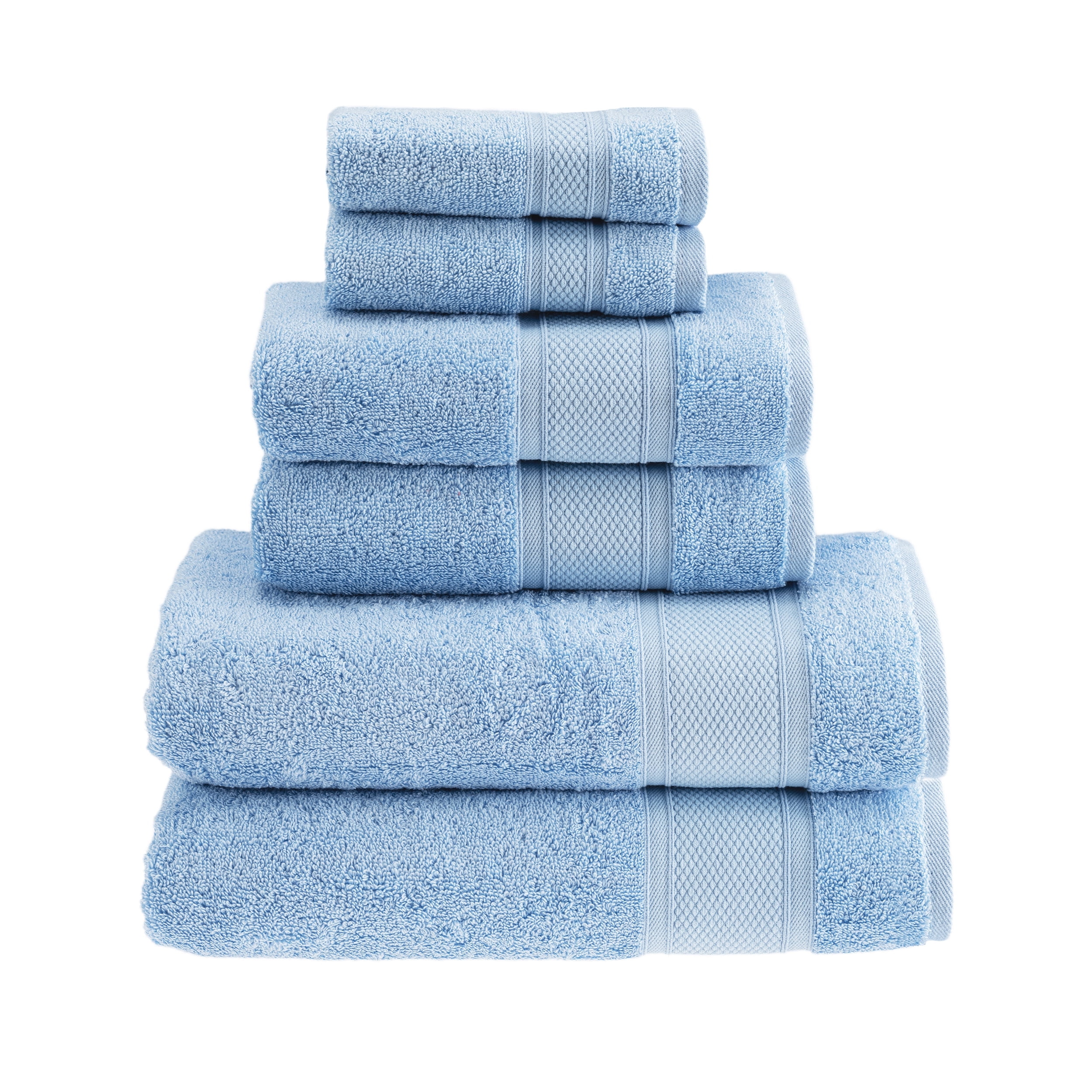 Halley Bath Towels 6-Piece Set - 100% Turkish Cotton Ultra Soft, Absorbent Bathroom Towels ...