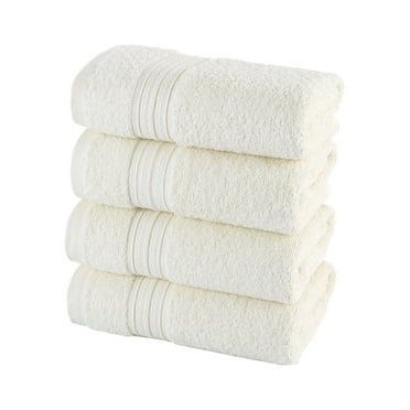 Halley Hand Towels 4-Pack - 100% Turkish Cotton Ultra Soft, Absorbent Bathroom Towels - Machine Washable - Ivory White