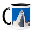 thumbnail image 1 of 3dRose, Hallgrimskirkja, the parish church and of the landmarks of Reykjavik. , 15oz Two-Tone Black Mug, 1 of 7