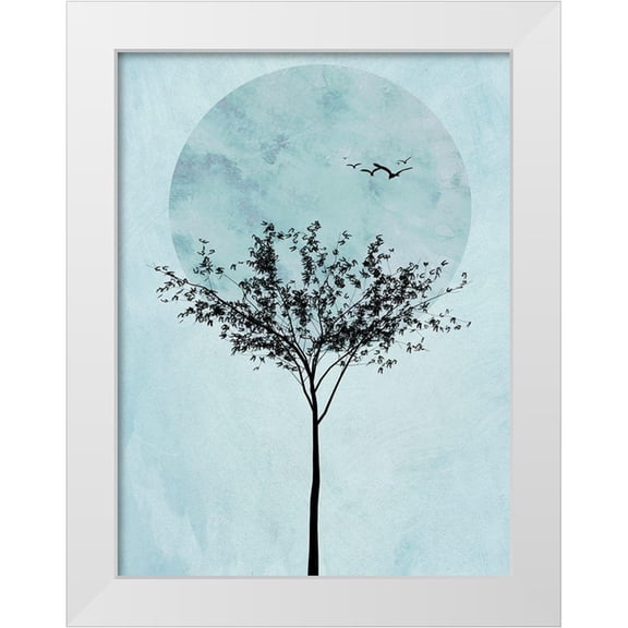 Halli, Hal 12x14 White Modern Wood Framed Museum Art Print Titled - Full Moon Tree III