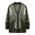thumbnail image 1 of Hallloween Cardigan Sweaters for Women Skeleton Pattern Long Sleeve Unisex Outwear Knitted Coats #01 C Size XXL, 1 of 2