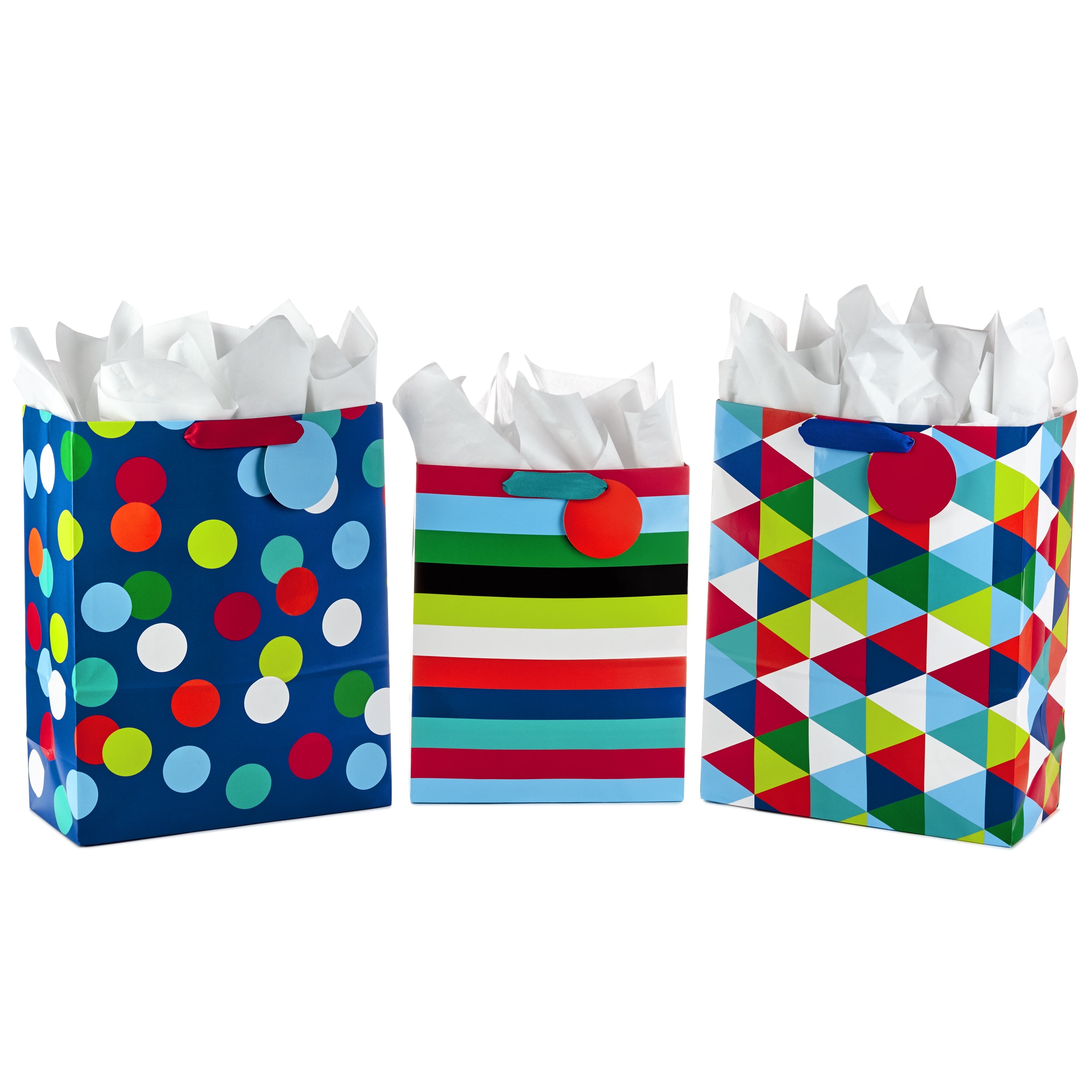 Hallmark Assorted Gift Bags, Paper, Multicolor, 3 Count