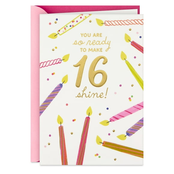 Hallmark 16th Birthday Card for Her (Shine Bright)